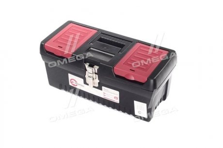 Ящик для инструментов с металлическими замками, 16" 396x216x164 мм Intertool BX-1016 (фото 1)