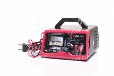 Зарядное устройство 6/12В, регулировка силы тока 0-10А, 230В Intertool AT-3020 (фото 1)