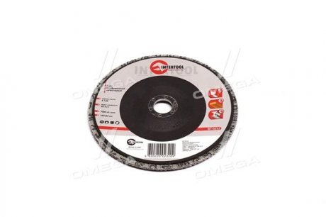 Диск шлифовальный лепестковый 180x22 мм, зерно K120 Intertool BT-0232 (фото 1)