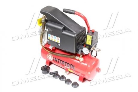 Компрессор 9 л, 0.75 кВт, 220 В, 8 атм, 160 л/мин Intertool PT-0002 (фото 1)