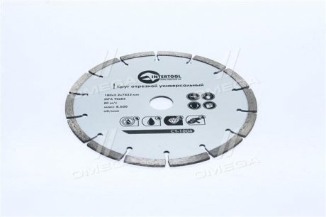 Диск отрезной сегментный, алмазный 180 мм, 16-18% Intertool CT-1004 (фото 1)