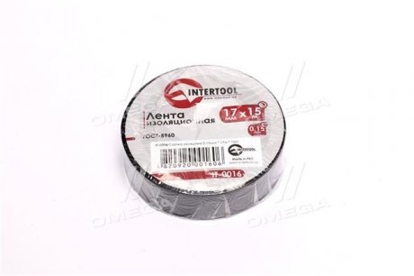 Лента изоляционная 0,15 мм x 17 мм x 15 м черная Intertool IT-0016 (фото 1)