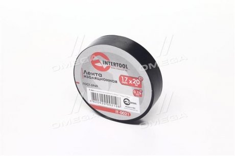 Лента изоляционная 0,15 мм x 17 мм x 20 м черная Intertool IT-0021 (фото 1)