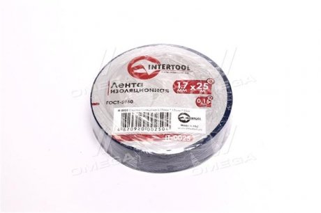 Лента изоляционная 0,15 мм x 17 мм x 25 м синяя Intertool IT-0025 (фото 1)