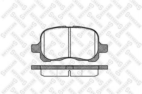 Тормозные колодки дисковые передние TOYOTA COROLLA (_E11_) 1.4, 1.4 16V, 1.6 16V, 1.9D, 2.0D-4D, 2.0D, 04/1997 - 01/2002 STELLOX 663000-SX (фото 1)