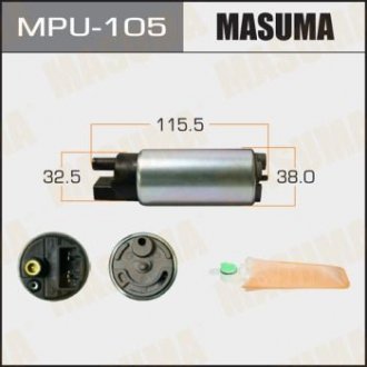 ТОПЛИВНЫЕ НАСОСЫ Бензонасос (топливный насос), с фильтром сеткой SXA11W. 3SFE. 4WD Masuma MPU-105 (фото 1)