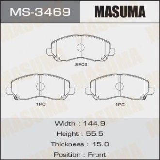 КОЛОДКИ C15044 SP1360 Masuma MS-3469 (фото 1)