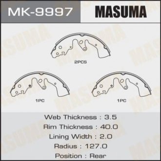 КОЛОДКИ Колодки дискового тормоза Masuma MK-9997 (фото 1)