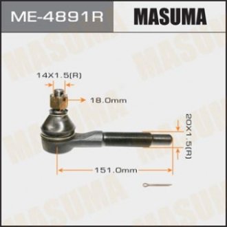 Наконечник рульової тяги Masuma ME4891R (фото 1)