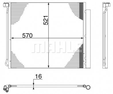 Радіатор кондиціонера BMW X5 (E70/F15,F85) 09-18/X6 (E71,E72/F16,F86) 09-19 MAHLE AC 269 000S (фото 1)