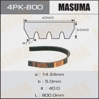 Ремень поліклиновий Masuma 4PK800 (фото 1)