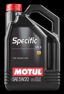 Масло моторне 100% синтетичне д/авто 867351/SPECIFIC 948 B SAE 5W20 (5L)/104423=106352 MOTUL 867351 / 106352 (фото 1)
