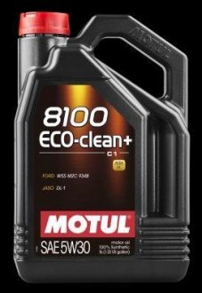 Масло моторне 100% синтетичне д/авто 842551/8100 ECO-CLEAN+ SAE 5W30 (5L)/101584 MOTUL 842551 / 101584 (фото 1)