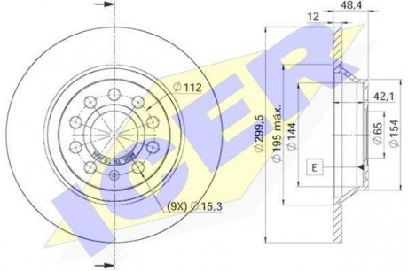 Диск тормозной ICER 78BD5642-2 (фото 1)