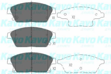 Комплект гальмівних колодок PARTS KAVO KBP-1014 (фото 1)