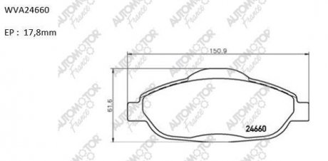 Колодки тормозные барабанные Peugeot 308 1.4; 1.6 (07-) Automotor France ABP4357 (фото 1)