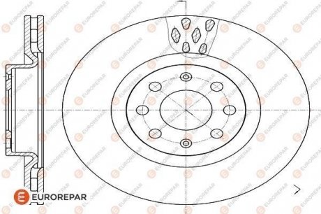 ДИСК ГАЛЬМІВНИЙ К-КТ 1шт в уп. Eurorepar 1618890080 (фото 1)