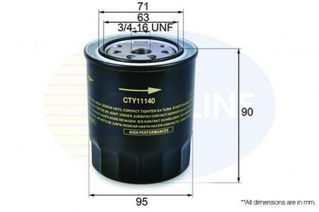- Фільтр оливи (аналогWL7113/OC133) Comline CTY11140 (фото 1)