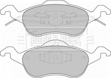 - Гальмівні колодки до дисків BORG & BECK BBP1602 (фото 1)