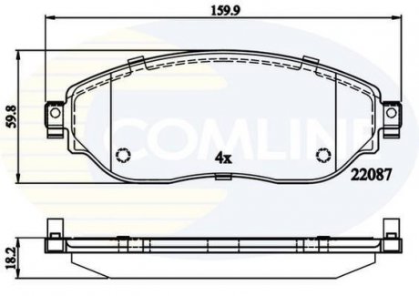 - Гальмівні колодки до дисків Comline CBP02285 (фото 1)