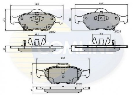 - Гальмівні колодки до дисків Comline CBP31637 (фото 1)