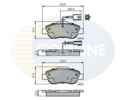 - Гальмівні колодки до дисків Comline CBP11600 (фото 1)