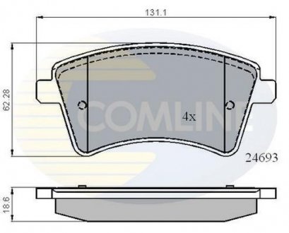 - Гальмівні колодки до дисків Comline CBP01707 (фото 1)