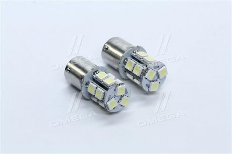 Лампа LED покажчиків поворотів і стоп-сигналів (12SMD) BA15S 12V WHITE 2шт. блістер <> TEMPEST TP-201S25-12V (фото 1)