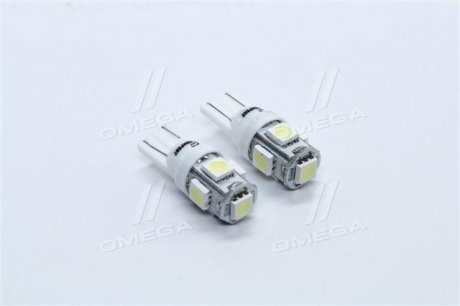 Лампа LED б / ц габарит і панель приладів T10 5SMD W5W 12V WHITE 2шт. блістер <> TEMPEST TP-214T10-12V (фото 1)