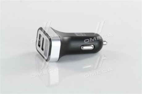 Автомобільний зарядний пристрій 2USB (12 / 24V - 5V 2,4A), LED Display, чорне <> Dk-Дорожная Карта DK-CT04B (фото 1)