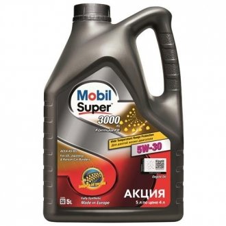 Масло двигуна SUPER 3000 5W-30 Formula FE (Каністра 5л) MOBIL 156155 (фото 1)