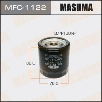 ФИЛЬТРА Фильтр маслянный Toyota 1GFE, #JZ#,1,2MZFE 92-  Masuma MFC-1122 (фото 1)