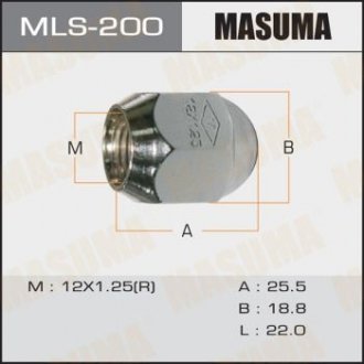 ШПИЛЬКИ ГАЙКИ Колесные гайки M12*1.25  Masuma MLS-200 (фото 1)