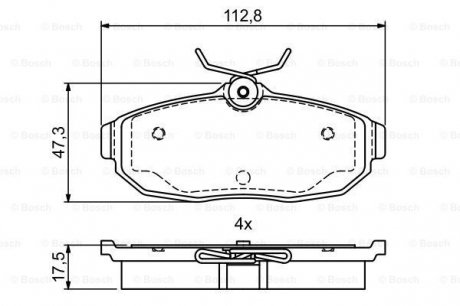 Гальмівні колодки дискові FORD Mustang "R \\04-10 ="" BOSCH 0986495401 (фото 1)