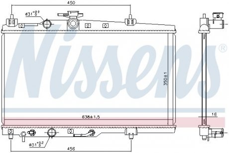 Радиатор охлаждения GEELY MK (05-) 1.6 NISSENS 606688 (фото 1)