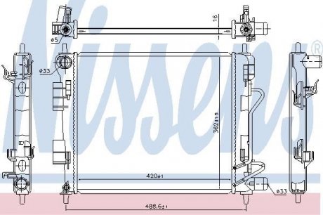 Радиатор HYUNDAI i10 (IA) (13-) 1.0 i 12V NISSENS 675025 (фото 1)