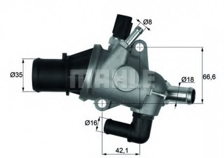 Термостат системи охолодження MAHLE TI 163 88 (фото 1)