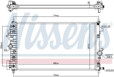 Радиатор OPEL INSIGNIA A (08-) 1.6 CDTi NISSENS 606049 (фото 1)