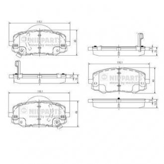 Тормозные колодки, к-кт. NIPPARTS N3600552 (фото 1)