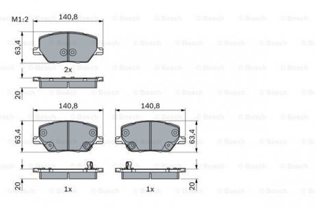 Гальмівні колодки дискові JEEP Renegade "F "14>> BOSCH 0986494941 (фото 1)