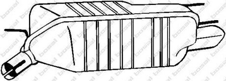 Глушник, алюм. сталь, задн. частина OPEL CALIBRA 2.0i (00/94 - 07/97) BOSAL 185-403 (фото 1)