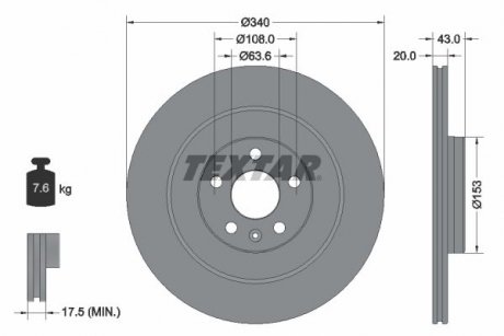 Диск тормозной TEXTAR 92304503 (фото 1)