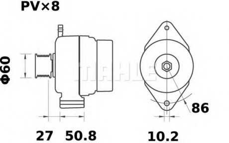 Генератор Original MAHLE MG 327 (фото 1)