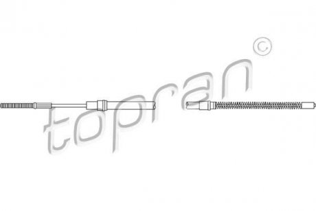 Трос стояночного тормоза TOPRAN / HANS PRIES 102 833 (фото 1)