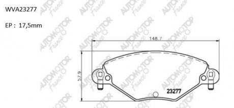 Колодки тормозные дисковые передние Citroen C5 2.0i; 16V; 2.0 HDi (00-) Automotor France ABP2002 (фото 1)