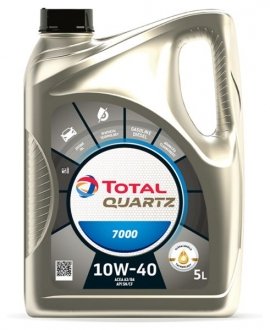 Олива для двигуна QUARTZ 7000 10W40 5L TOTAL 216675 (фото 1)