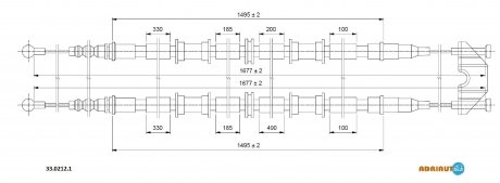 Трос зупиночних гальм AD33.0212.1 ADRIAUTO 33.0212.1 (фото 1)