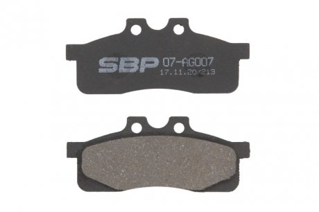 Гальмівні колодки, дискові 07-AG007 SBP 07AG007 (фото 1)