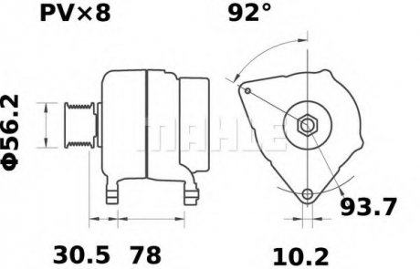 Генератор Original MAHLE MG 74 (фото 1)