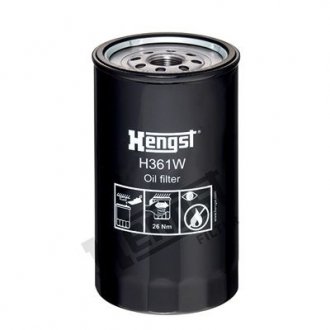 Фільтр масляний JCB HENGST FILTER H361W (фото 1)